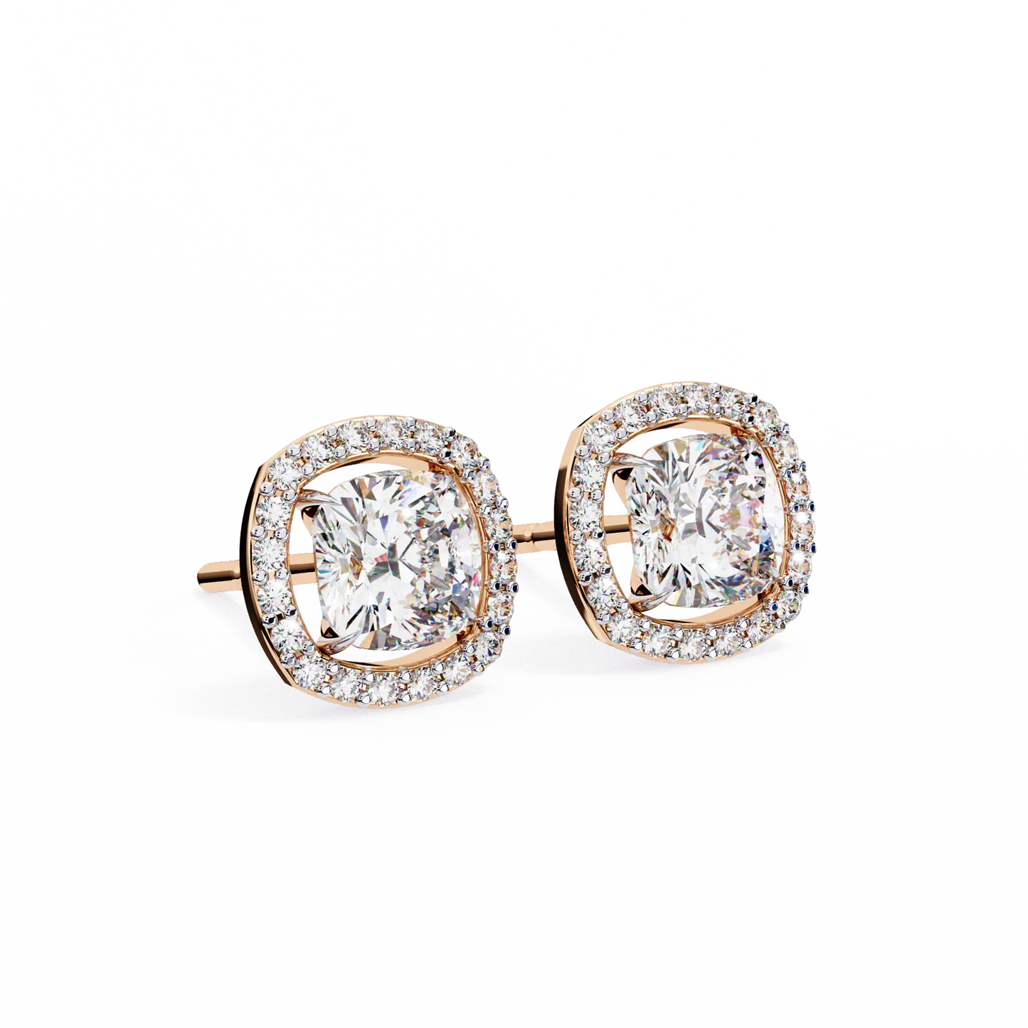 Sparkle Halo Diamond Studs CaratLink