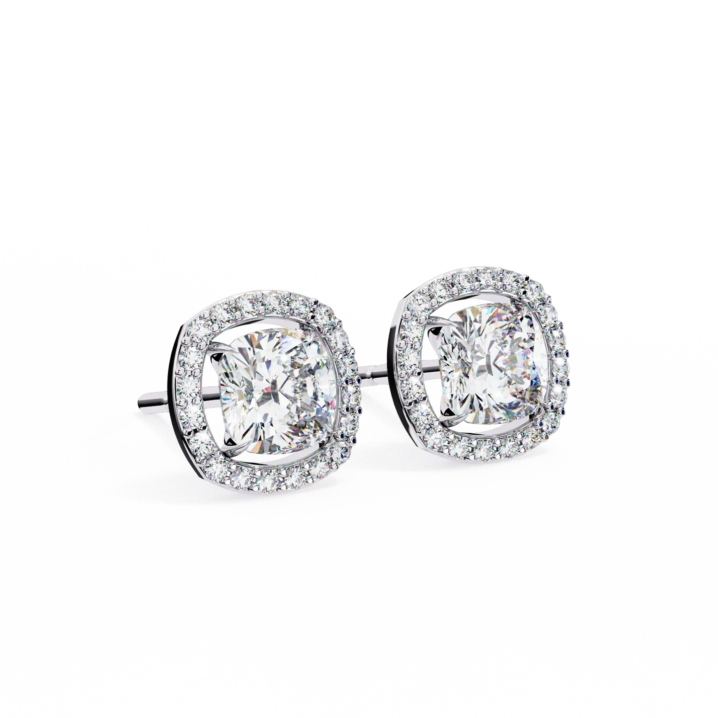 Sparkle Halo Diamond Studs CaratLink