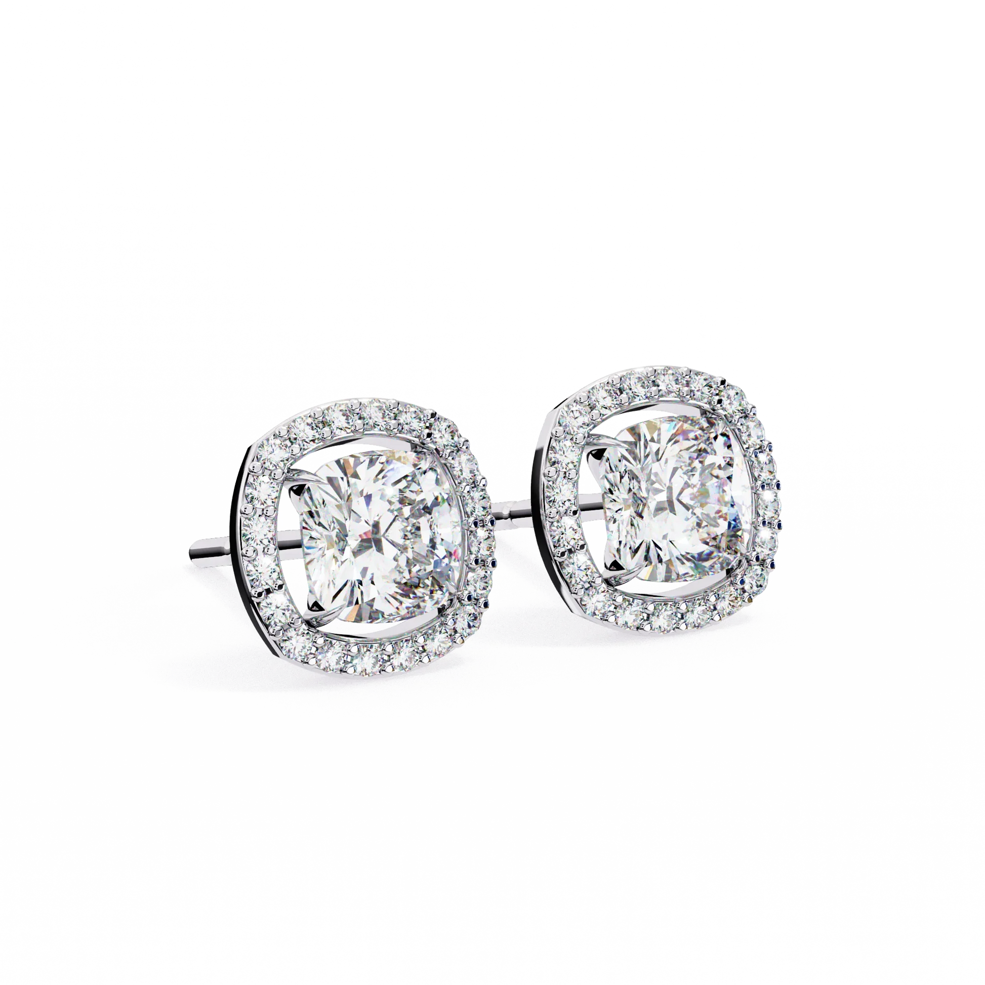Sparkle Halo Diamond Studs CaratLink
