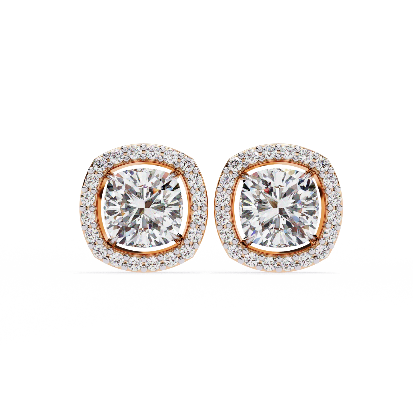 Sparkle Halo Diamond Studs CaratLink