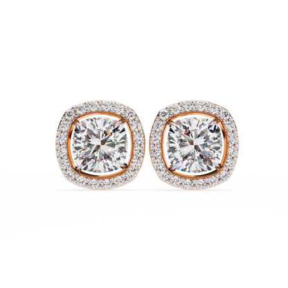 Sparkle Halo Diamond Studs CaratLink