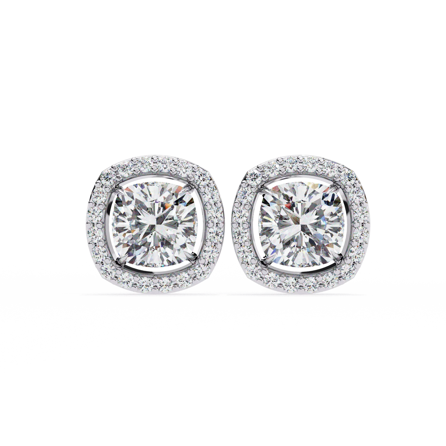 Sparkle Halo Diamond Studs CaratLink