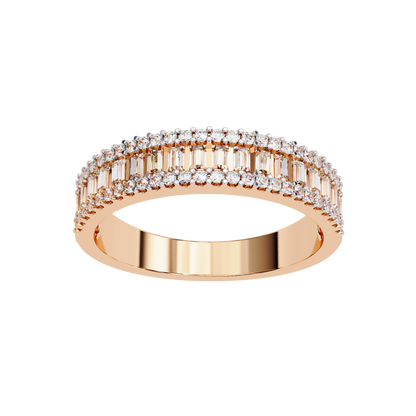 Baguette and Round Diamond Band Carat Link Jewels