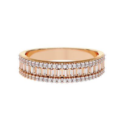 Baguette and Round Diamond Band Carat Link Jewels