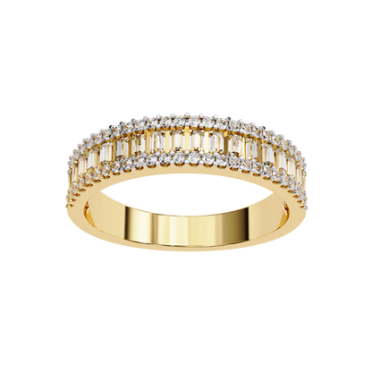 Baguette and Round Diamond Band Carat Link Jewels