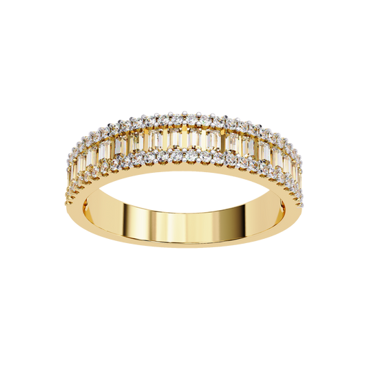 Baguette and Round Diamond Band Carat Link Jewels