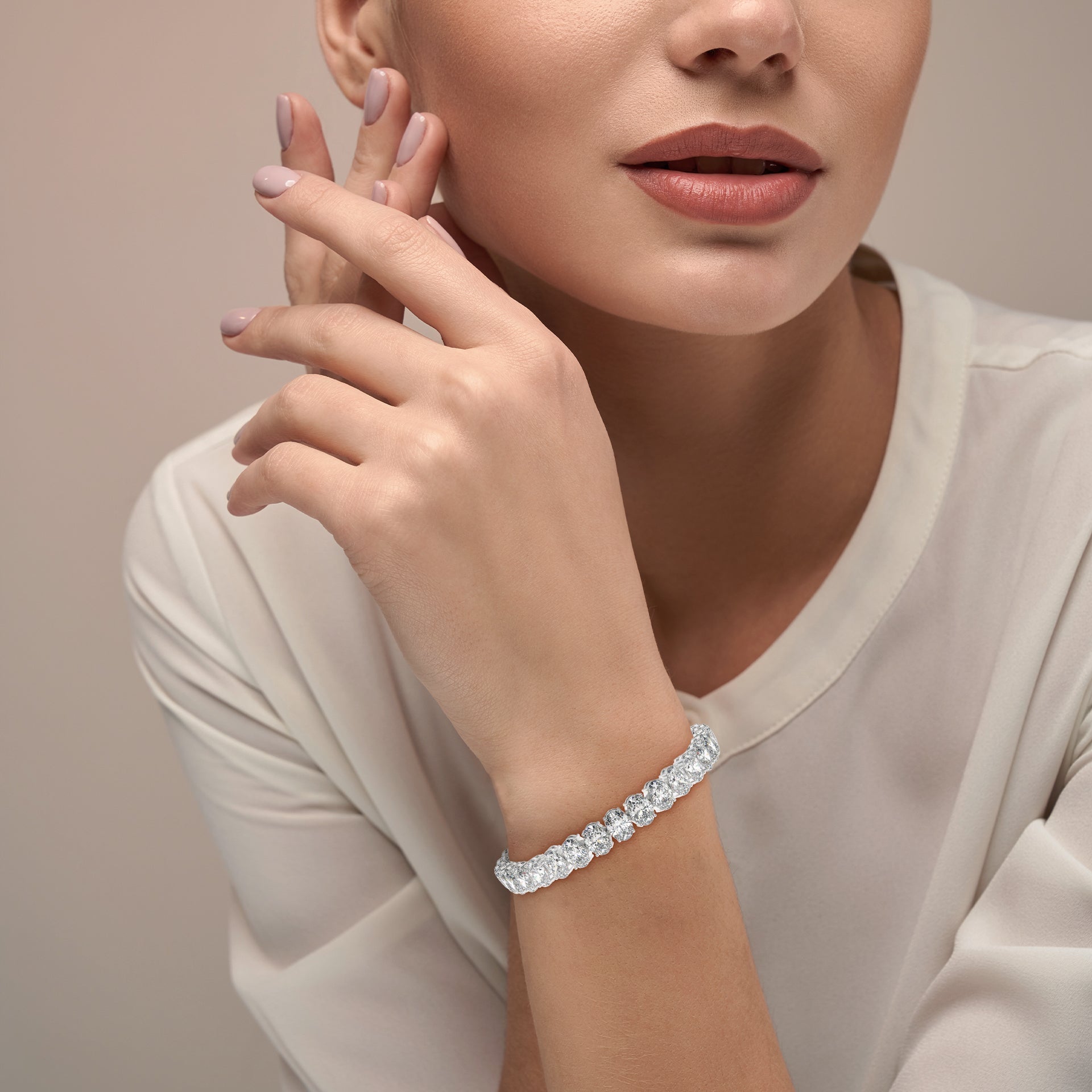 Classic Oval Diamond Tennis Bracelet Caratlink