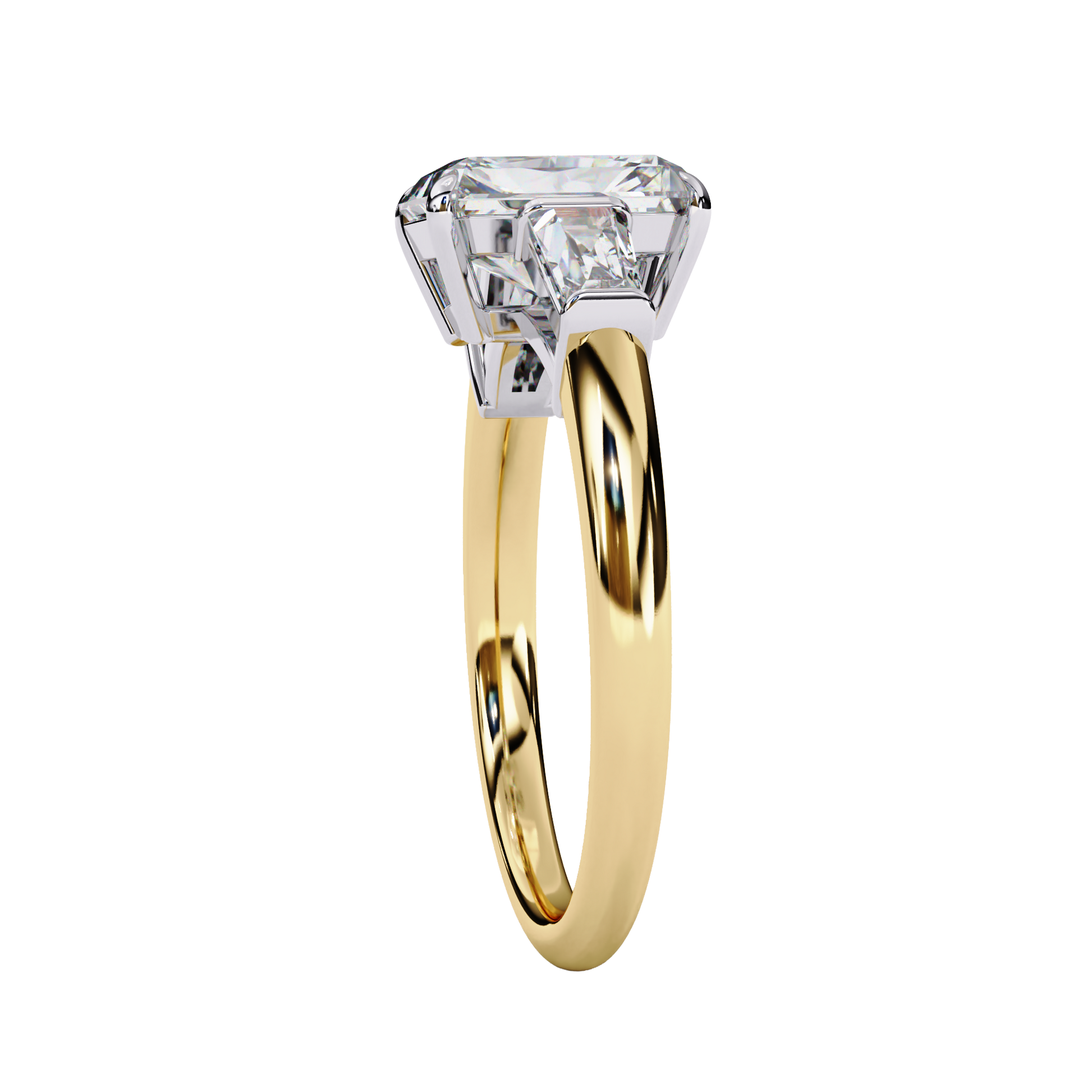 Radiant Three-Stone Diamond Ring Carat Link Jewels