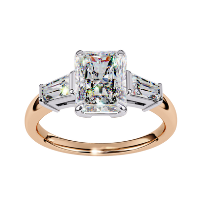 Radiant Three-Stone Diamond Ring Carat Link Jewels