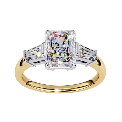 Radiant Three-Stone Diamond Ring Carat Link Jewels