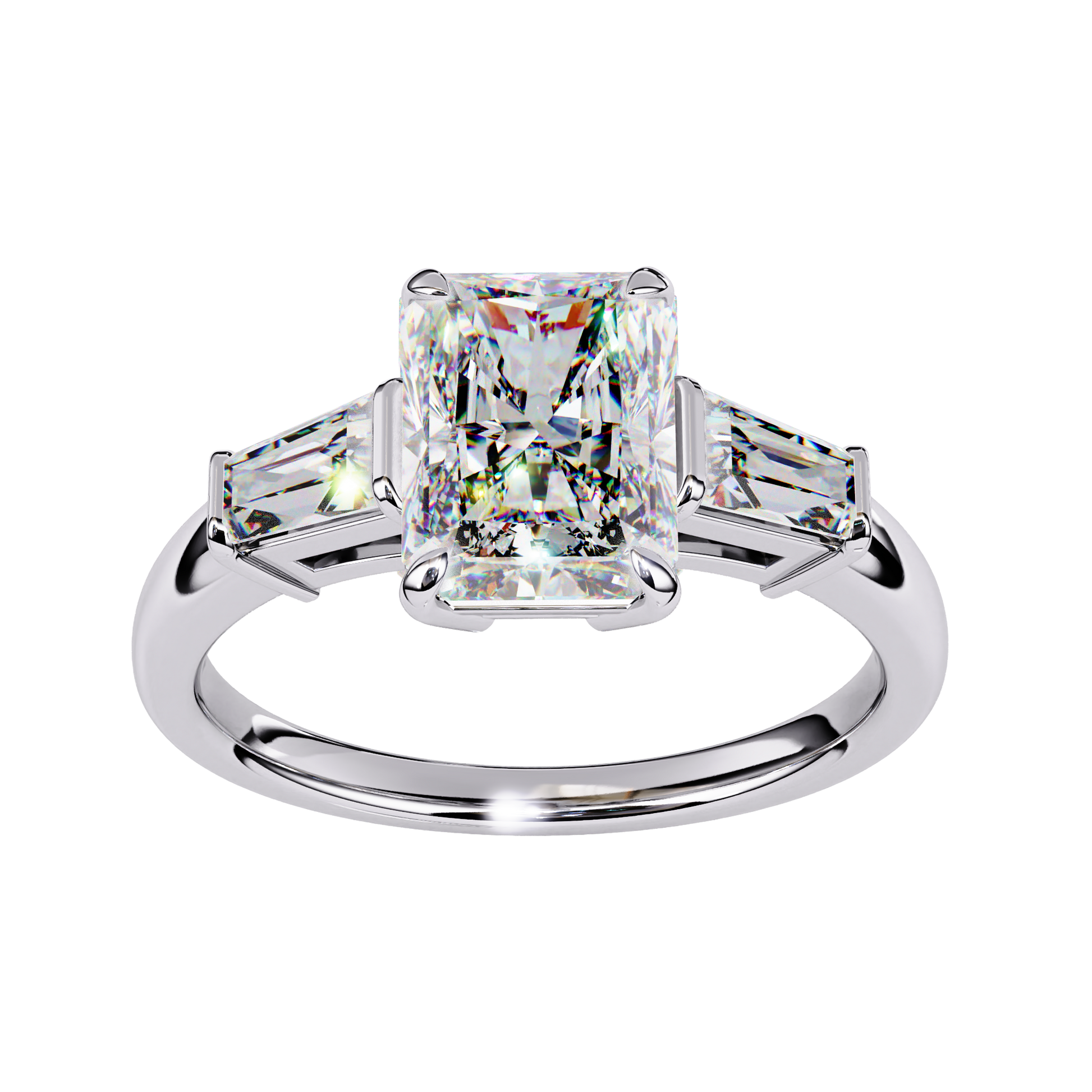 Radiant Three-Stone Diamond Ring Carat Link Jewels