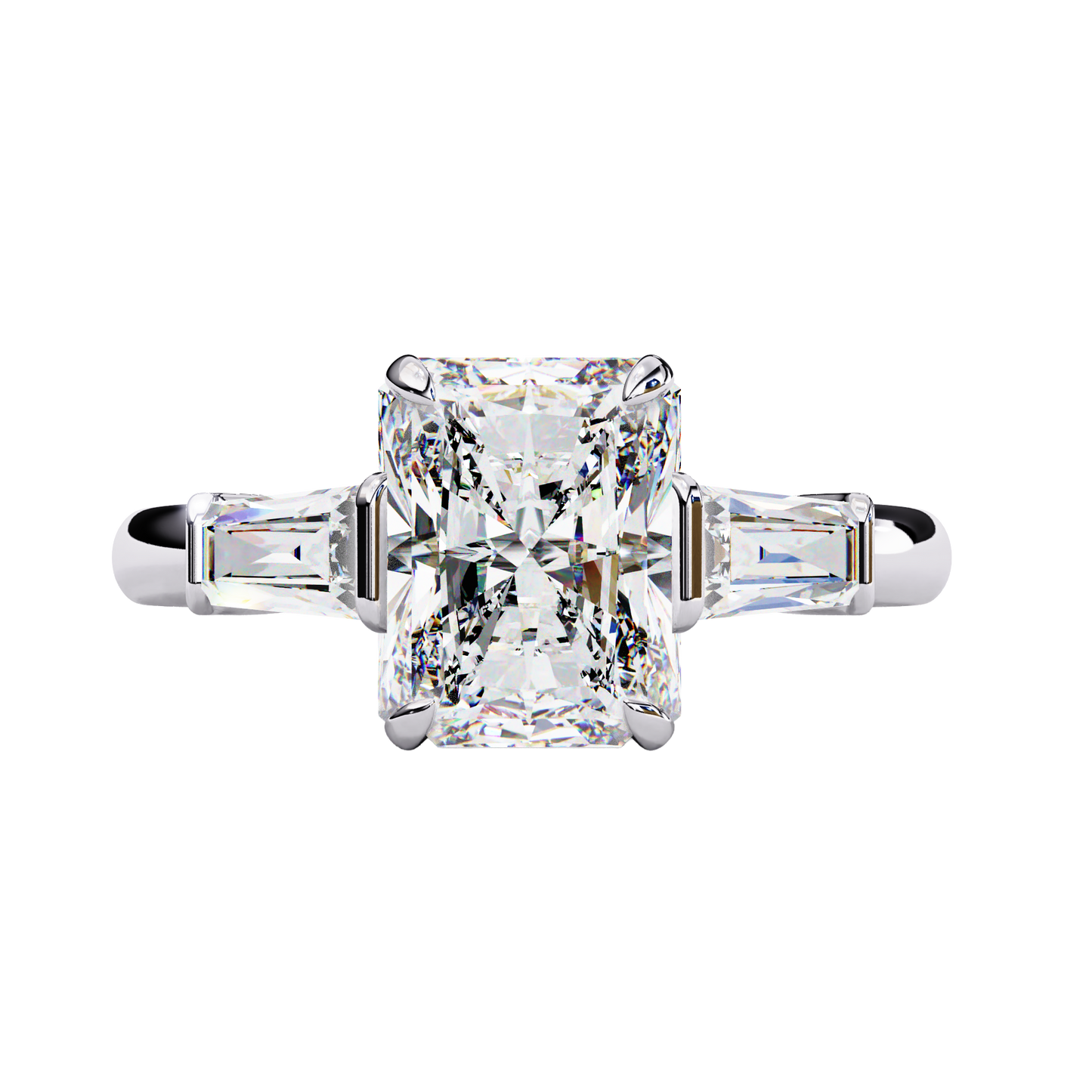 Radiant Three-Stone Diamond Ring Carat Link Jewels