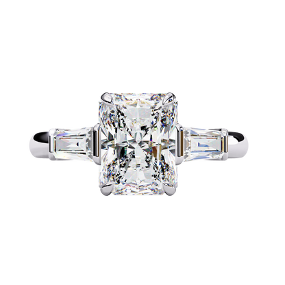 Radiant Three-Stone Diamond Ring Carat Link Jewels