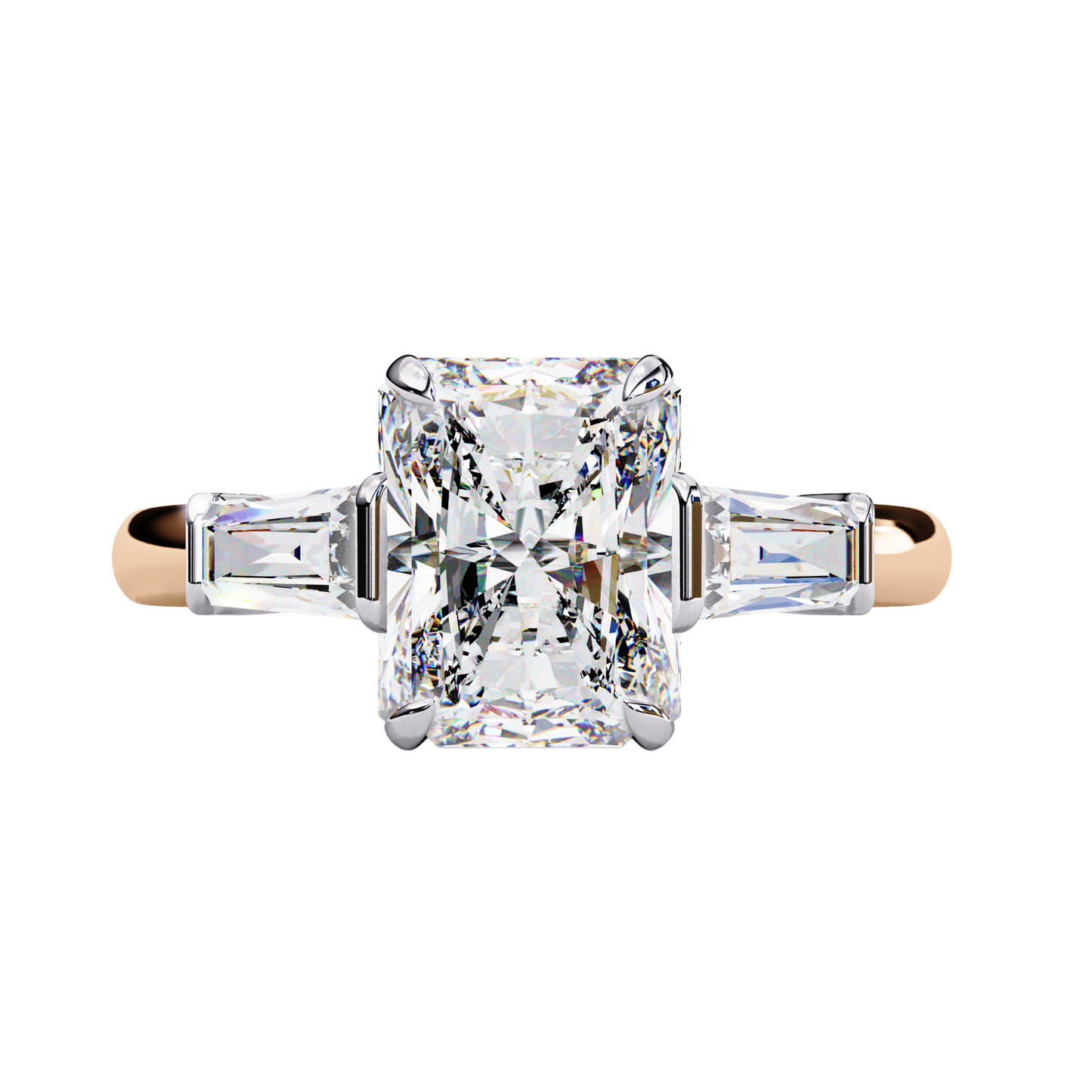 Radiant Three-Stone Diamond Ring Carat Link Jewels