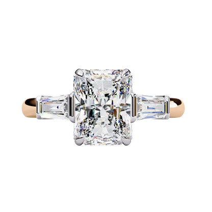 Radiant Three-Stone Diamond Ring Carat Link Jewels