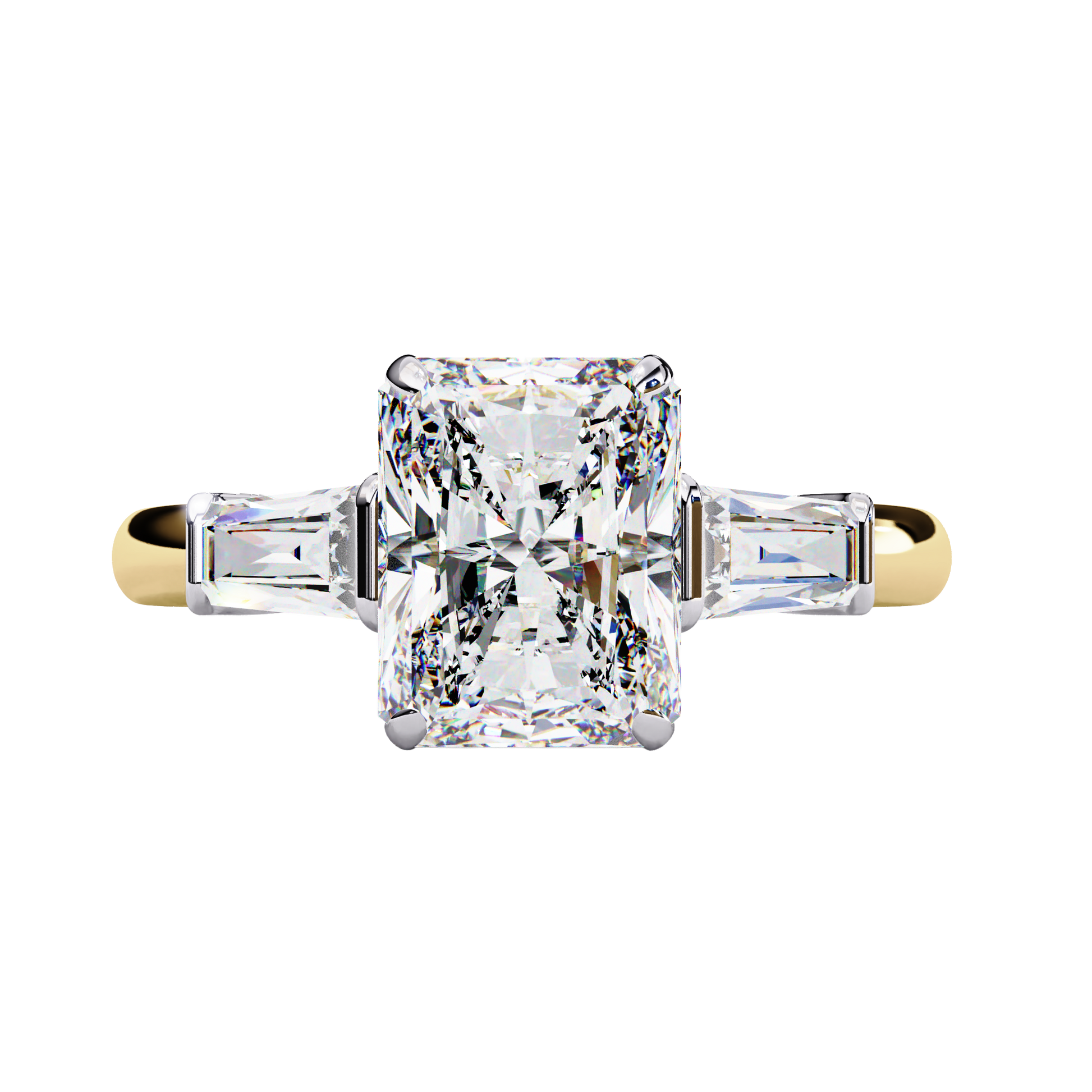 Radiant Three-Stone Diamond Ring Carat Link Jewels