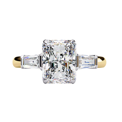 Radiant Three-Stone Diamond Ring Carat Link Jewels