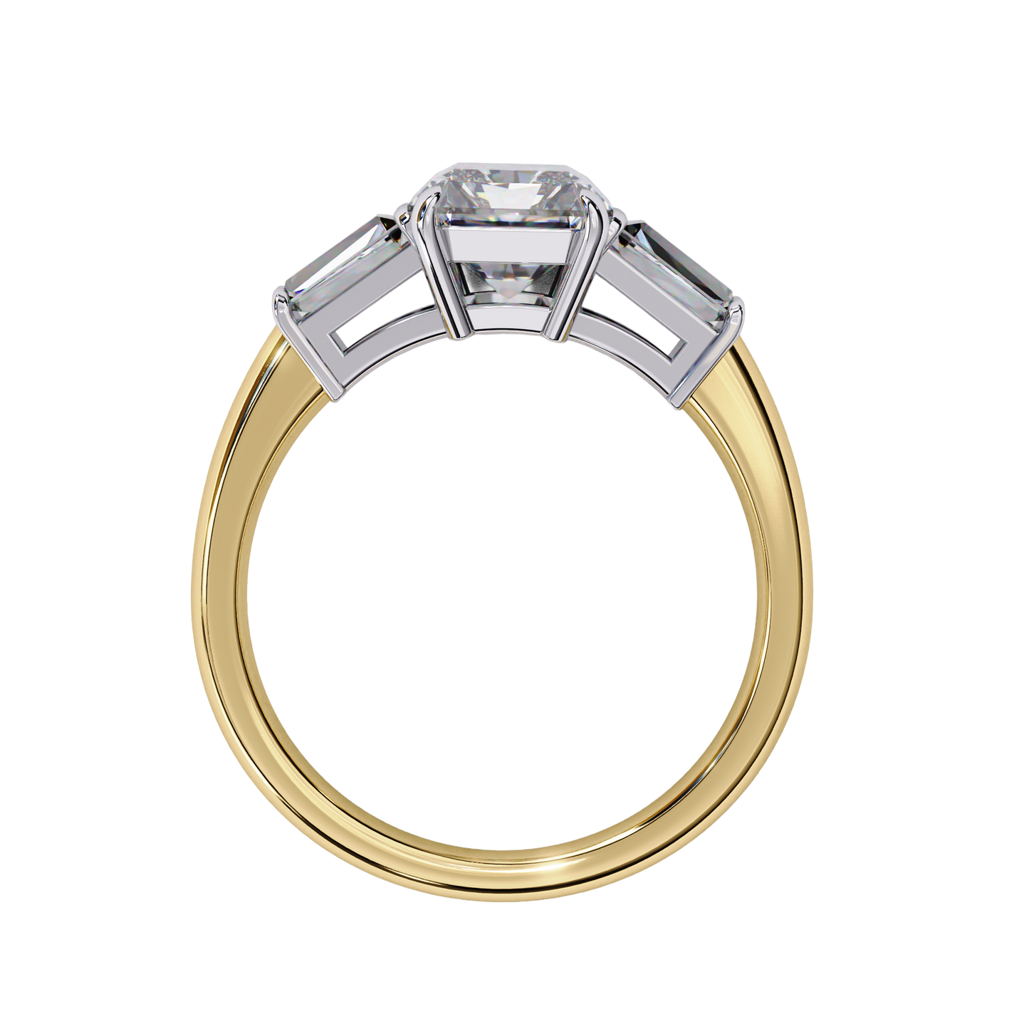 Radiant Three-Stone Diamond Ring Carat Link Jewels