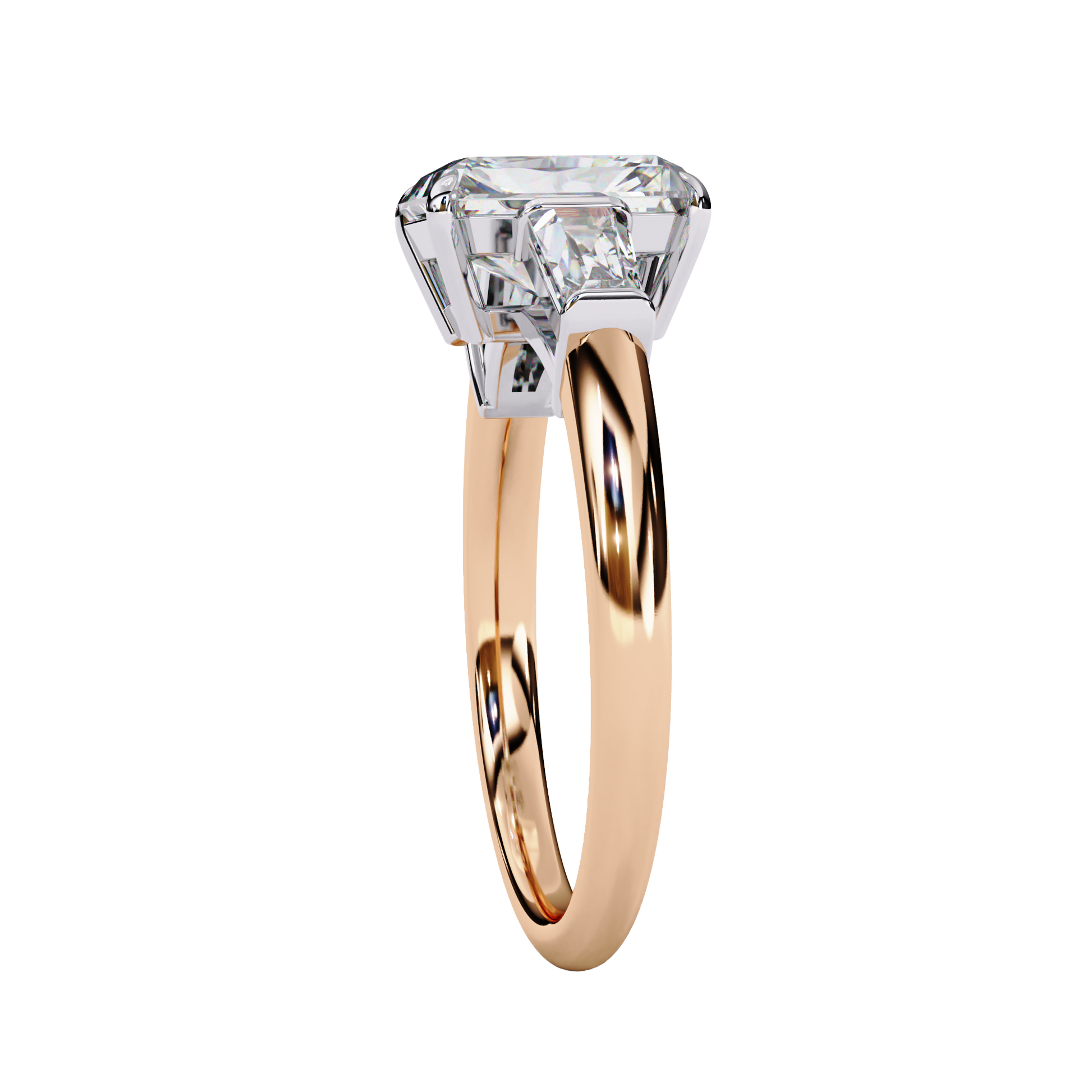 Radiant Three-Stone Diamond Ring Carat Link Jewels