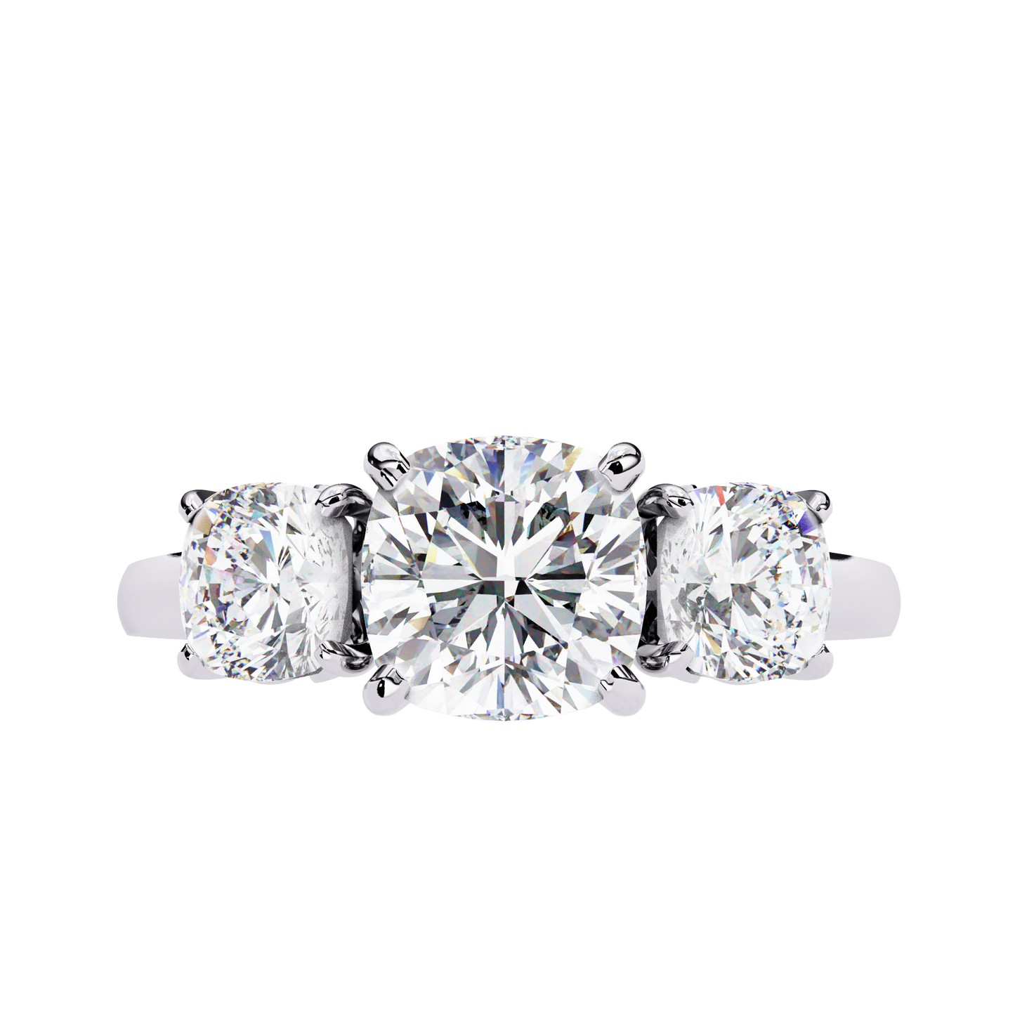 Elegant Three-Stone Diamond Engagement Ring Carat Link Jewels