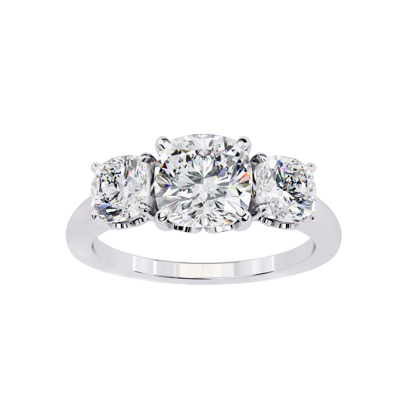 Elegant Three-Stone Diamond Engagement Ring Carat Link Jewels