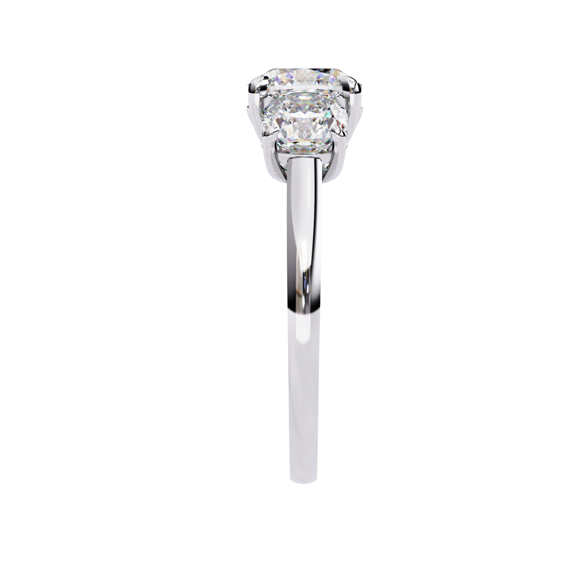 Elegant Three-Stone Diamond Engagement Ring Carat Link Jewels