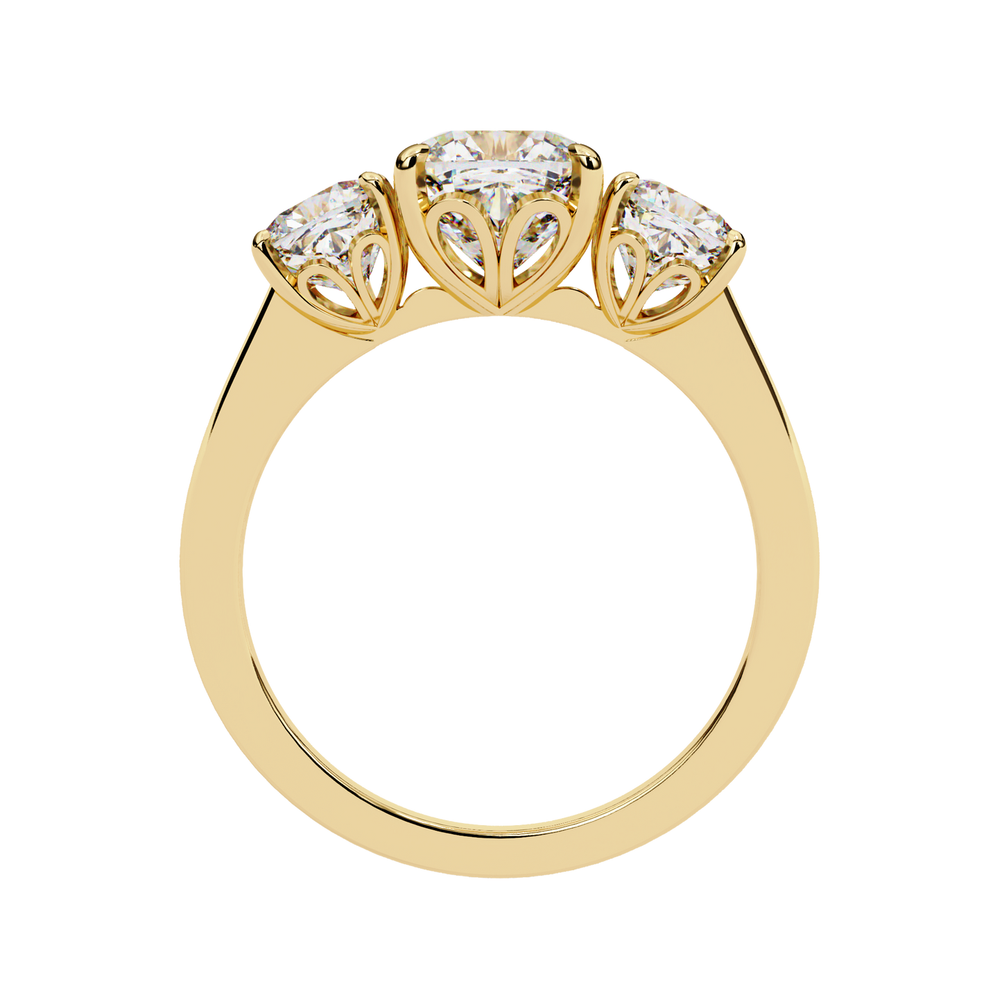 Elegant Three-Stone Diamond Engagement Ring Carat Link Jewels