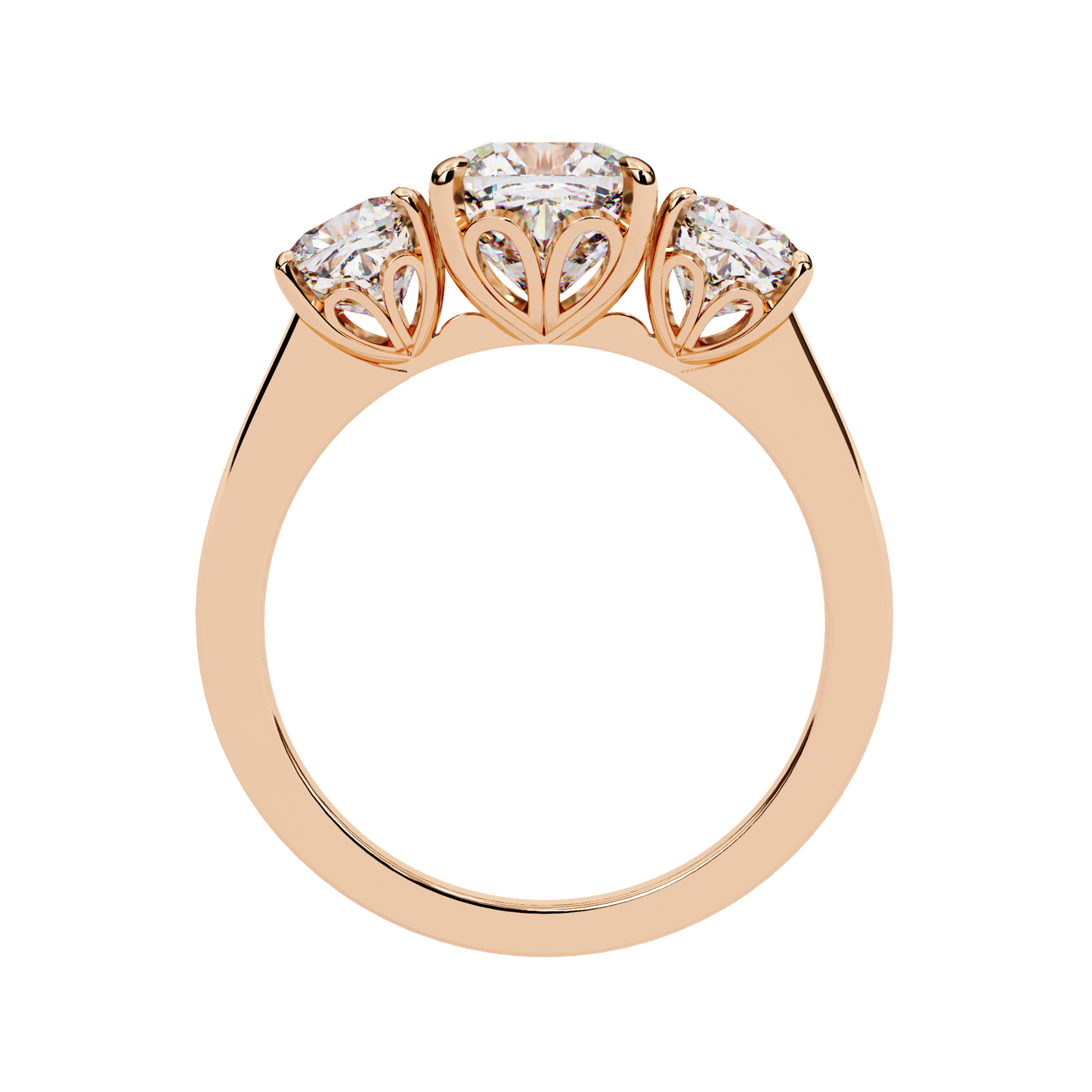 Elegant Three-Stone Diamond Engagement Ring Carat Link Jewels