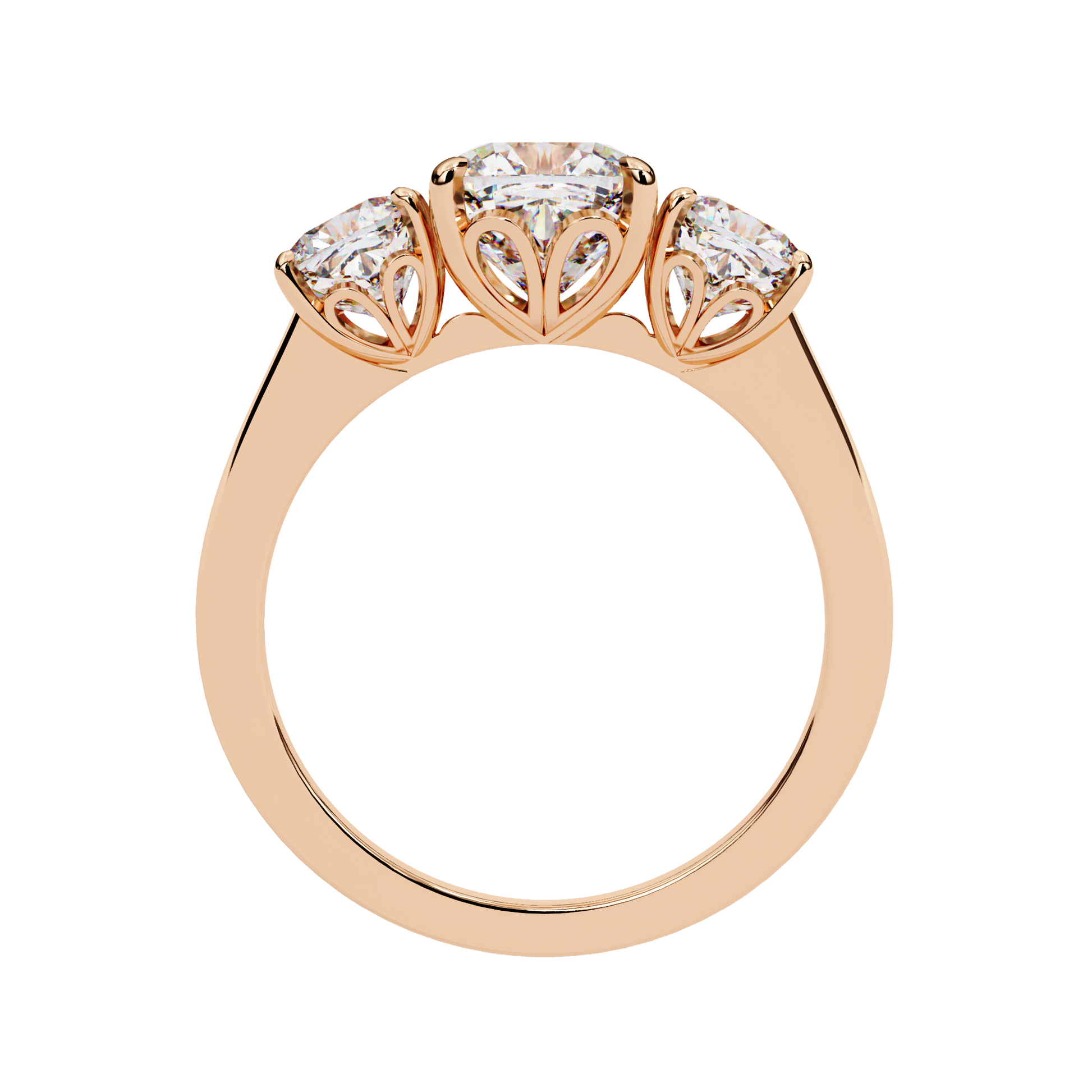 Elegant Three-Stone Diamond Engagement Ring Carat Link Jewels