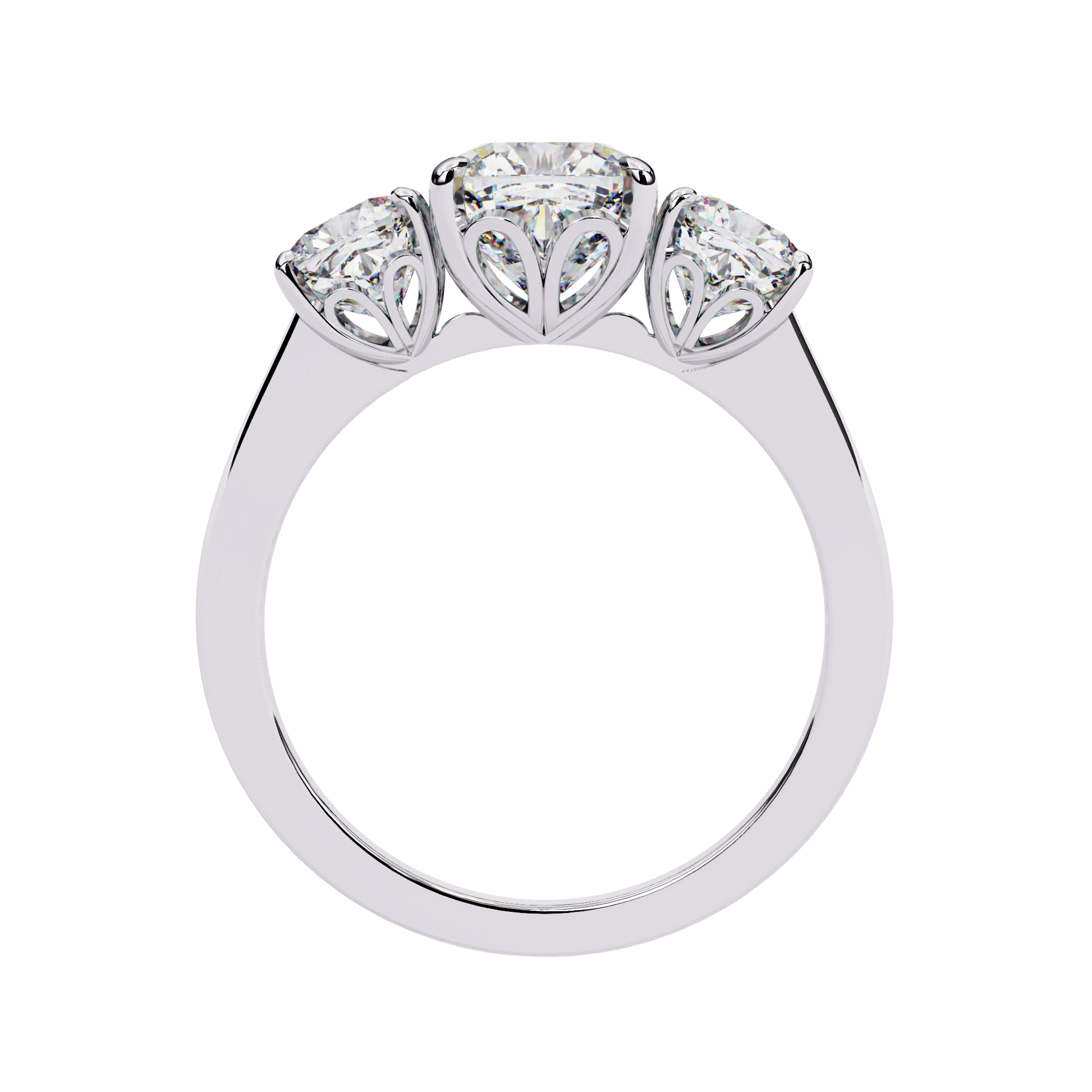 Elegant Three-Stone Diamond Engagement Ring Carat Link Jewels