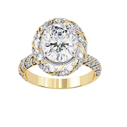 Vintage-Inspired Oval Halo Ring