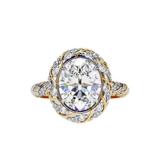 Vintage-Inspired Oval Halo Ring