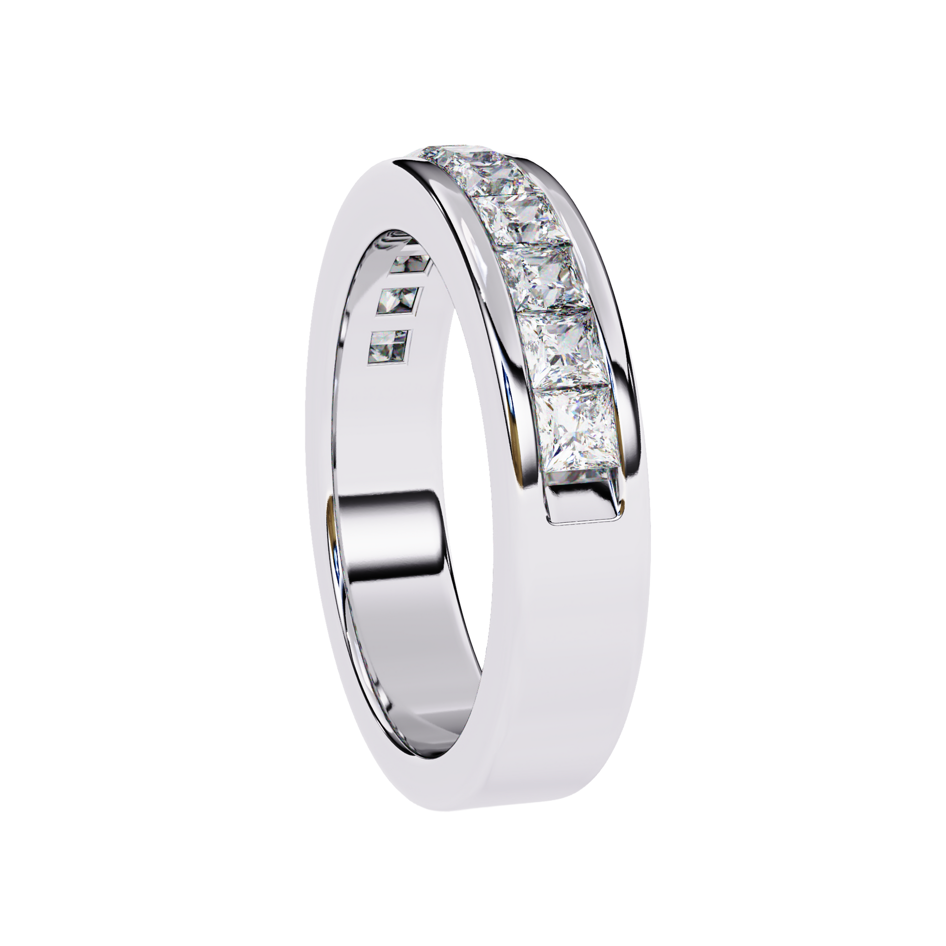 Princess Cut Diamond Channel Band Carat Link Jewels