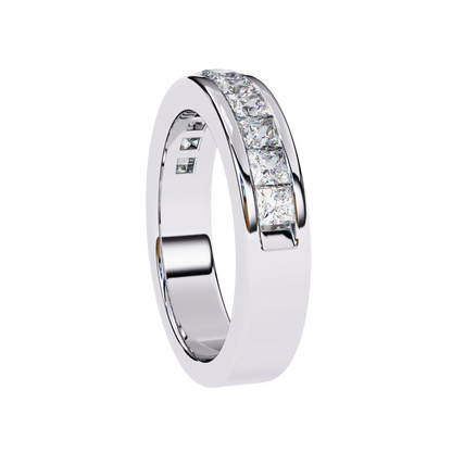 Princess Cut Diamond Channel Band Carat Link Jewels