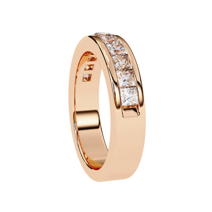 Princess Cut Diamond Channel Band Carat Link Jewels