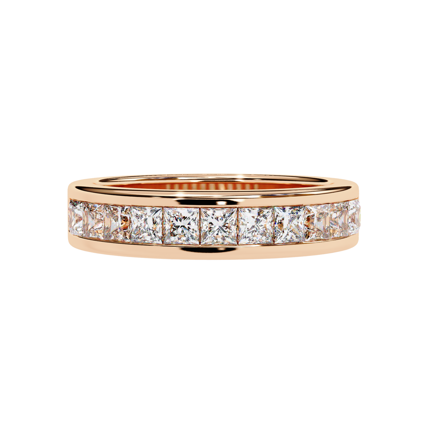 Princess Cut Diamond Channel Band Carat Link Jewels