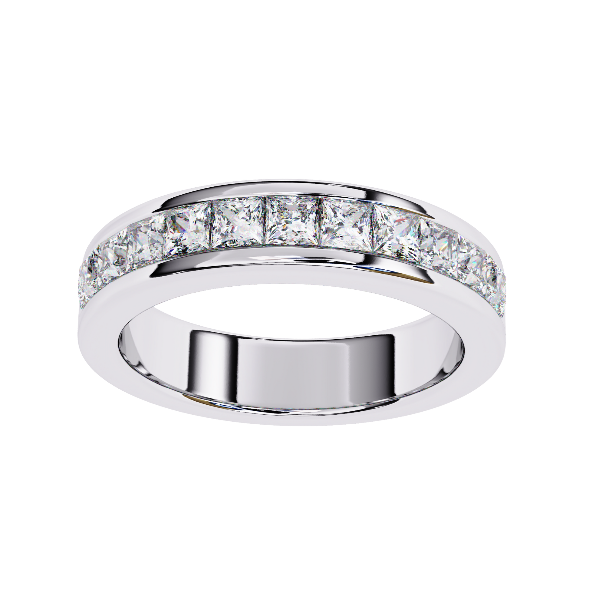 Princess Cut Diamond Channel Band Carat Link Jewels