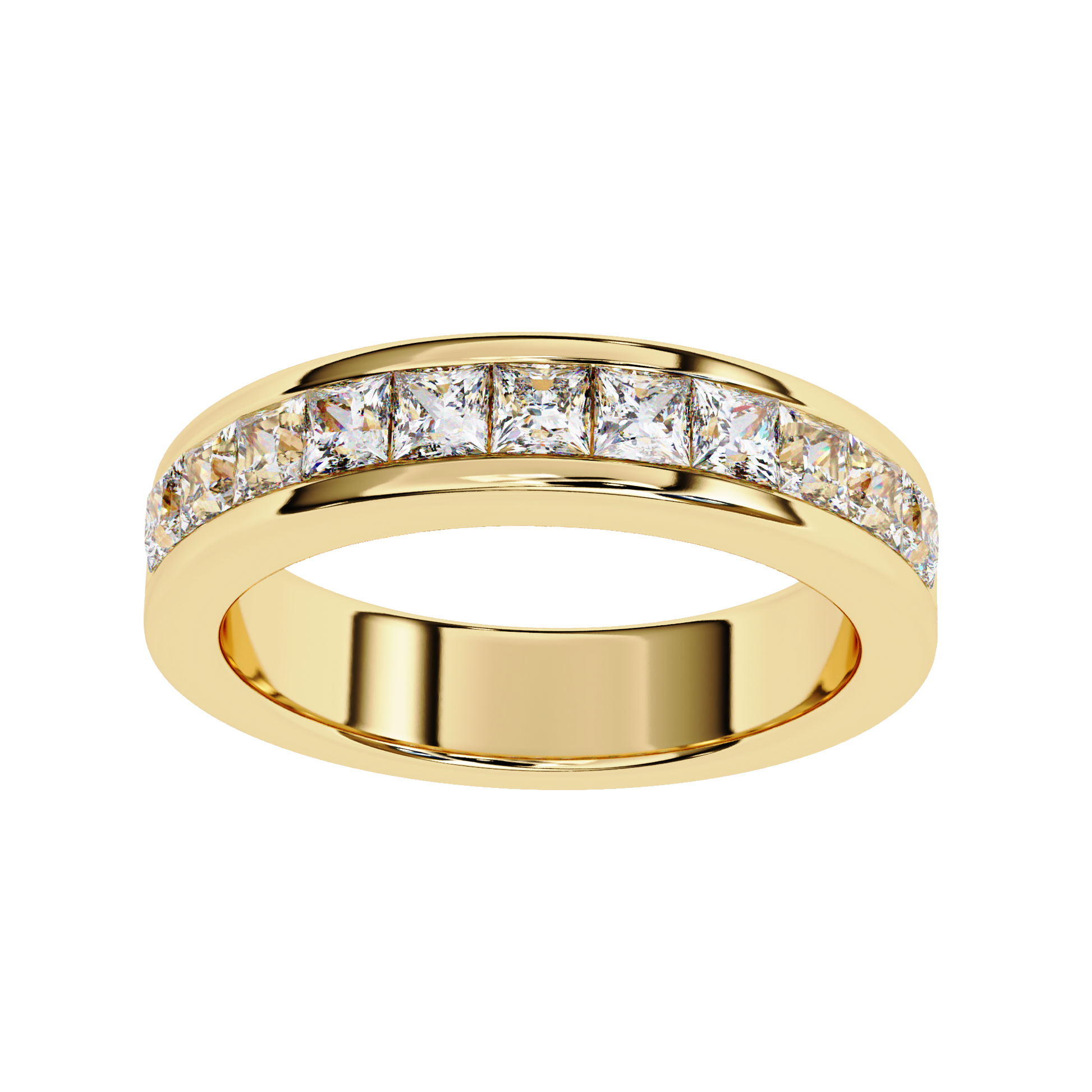 Princess Cut Diamond Channel Band Carat Link Jewels