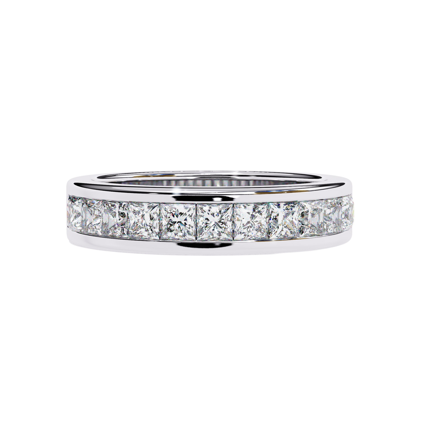 Princess Cut Diamond Channel Band Carat Link Jewels