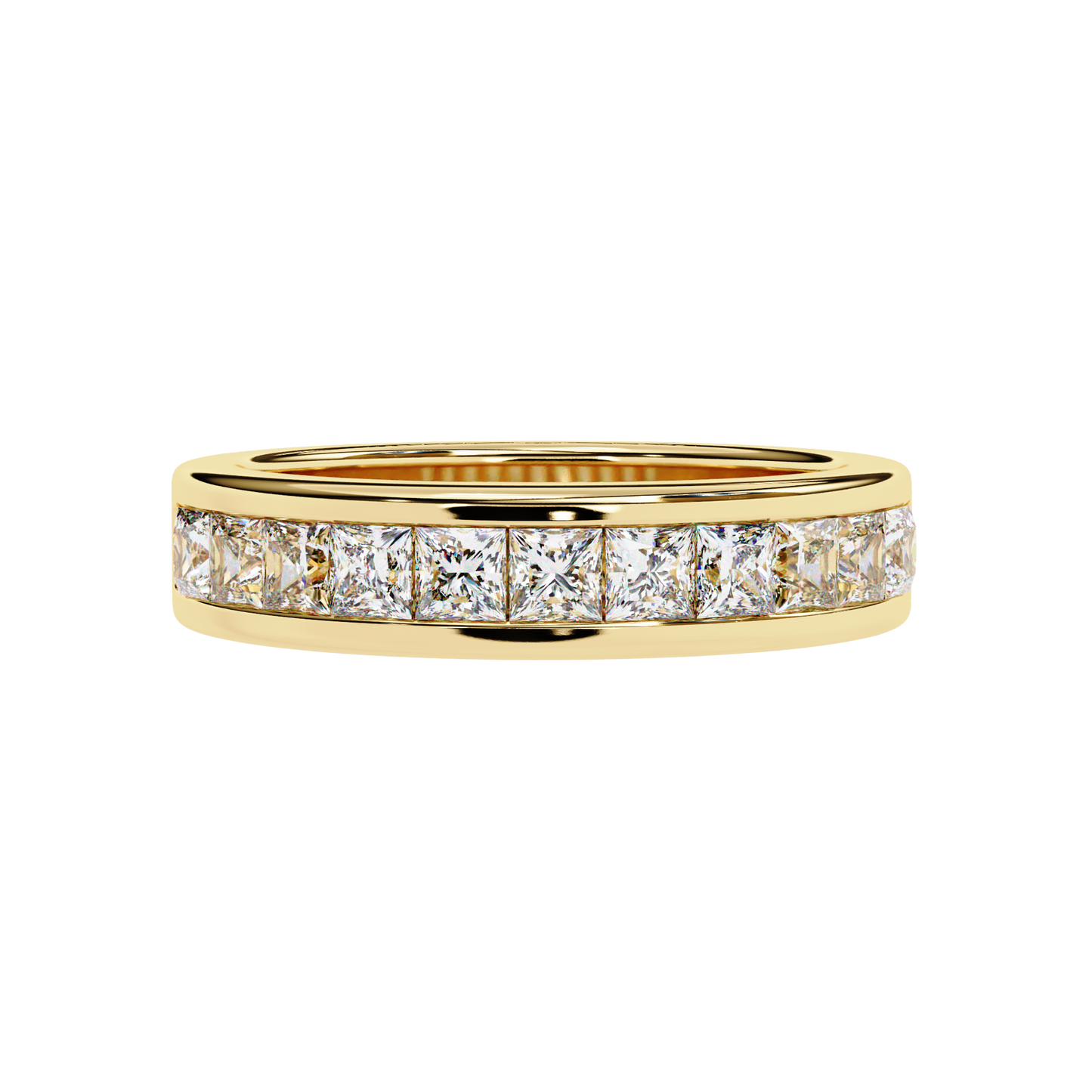Princess Cut Diamond Channel Band Carat Link Jewels