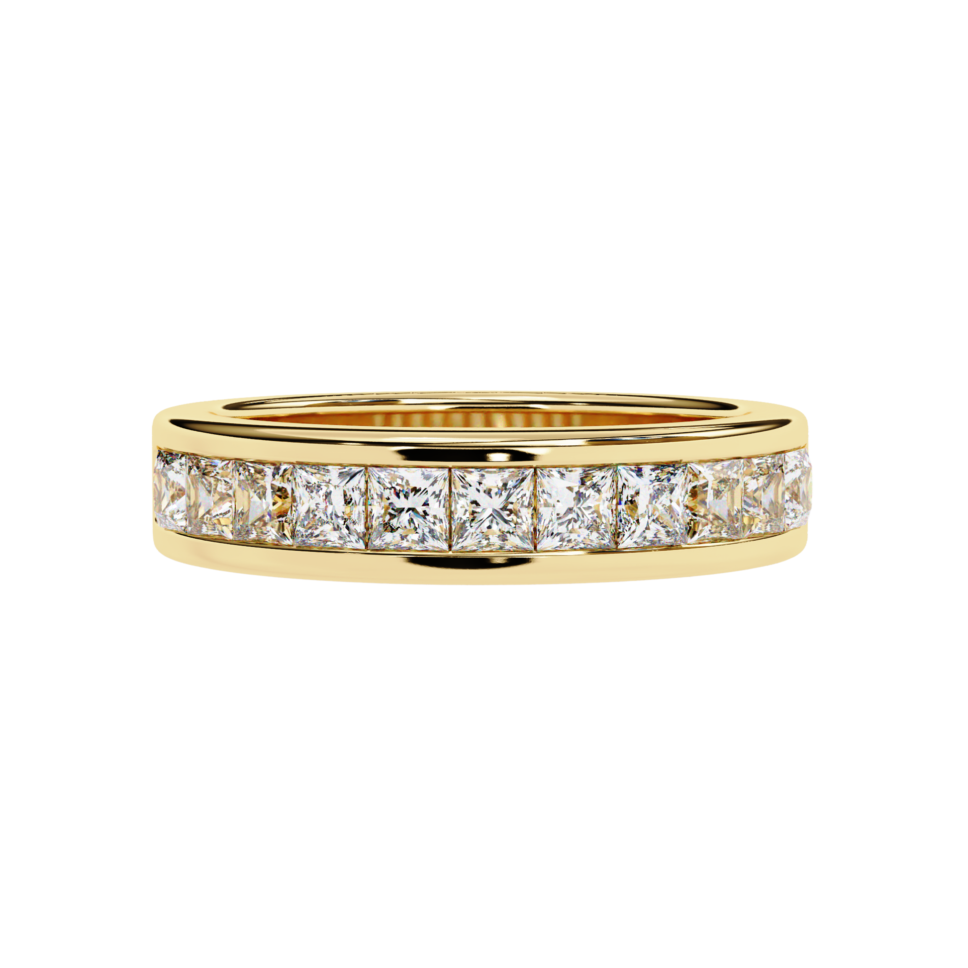 Princess Cut Diamond Channel Band Carat Link Jewels