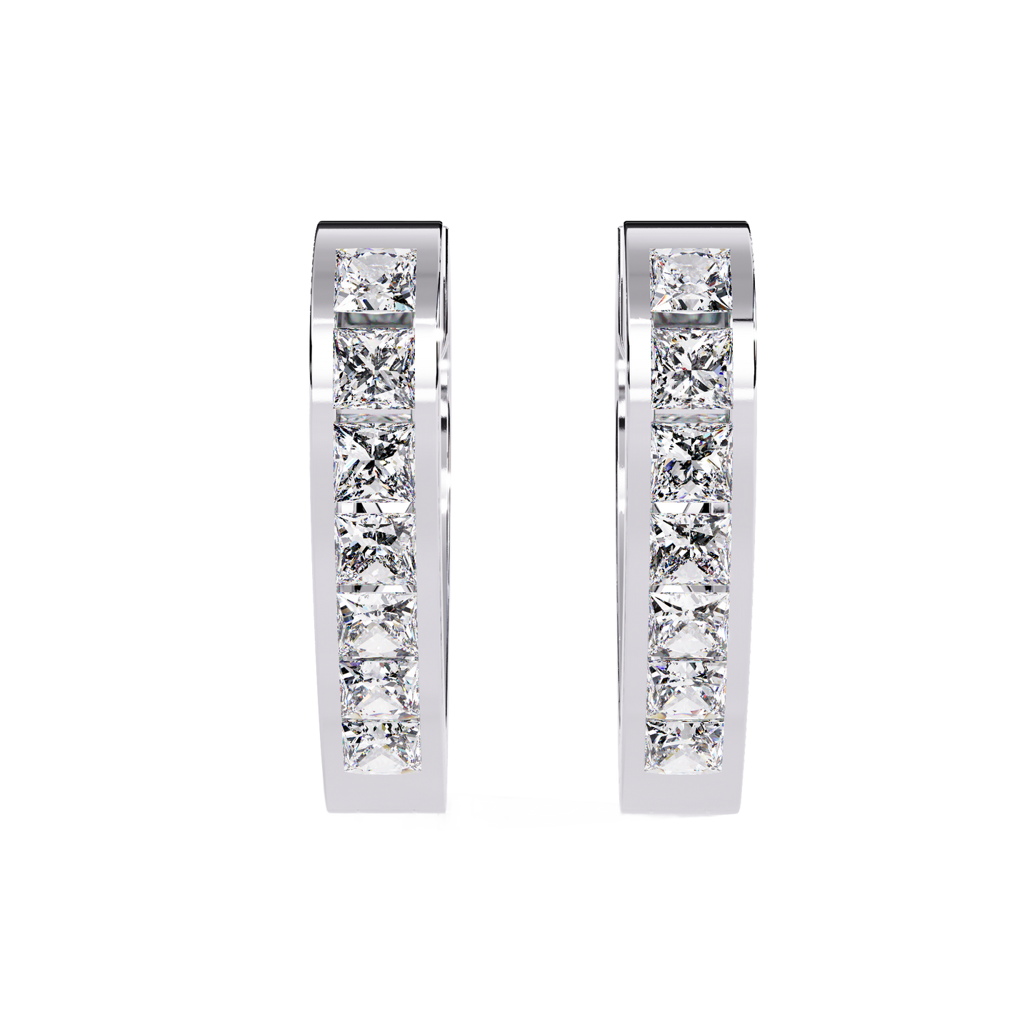 Sparkling Diamond Heart Hoop Earrings