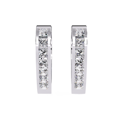 Sparkling Diamond Heart Hoop Earrings