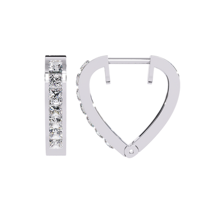 Sparkling Diamond Heart Hoop Earrings