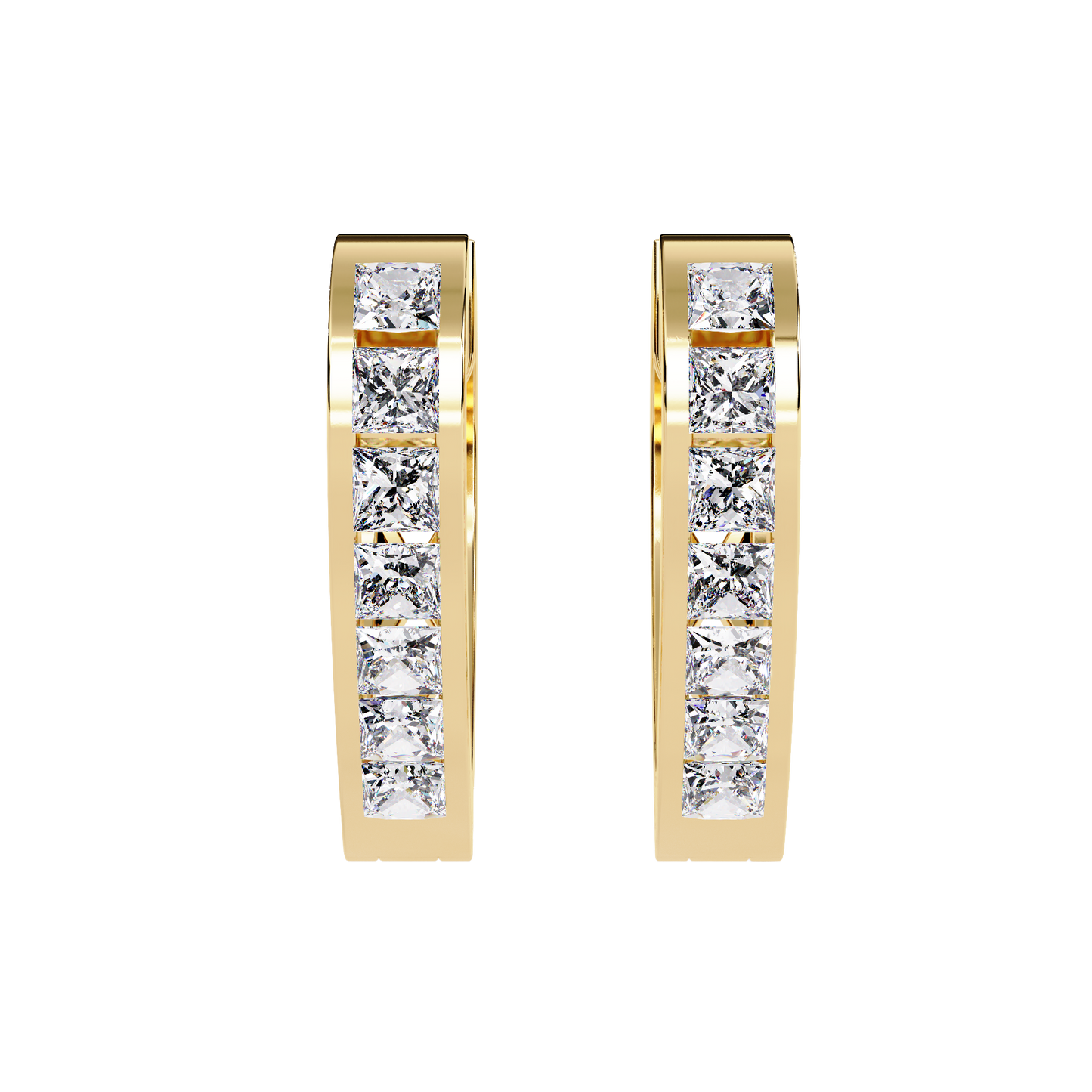 Sparkling Diamond Heart Hoop Earrings