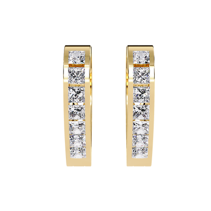Sparkling Diamond Heart Hoop Earrings