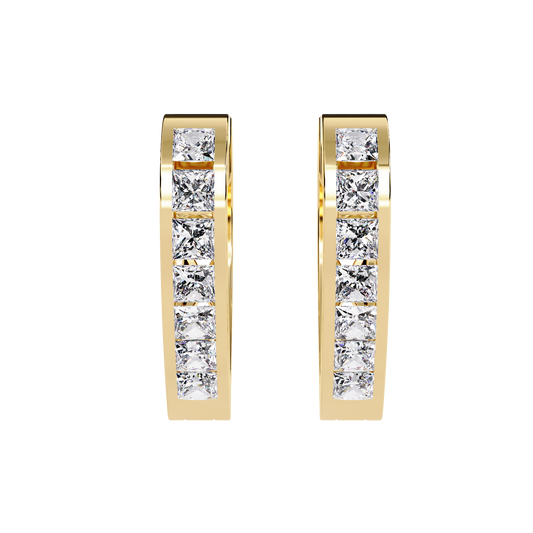 Sparkling Diamond Heart Hoop Earrings