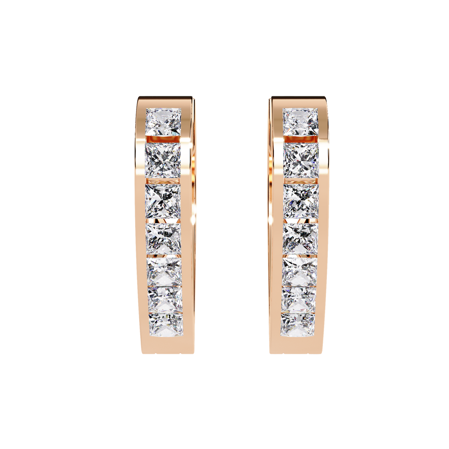Sparkling Diamond Heart Hoop Earrings