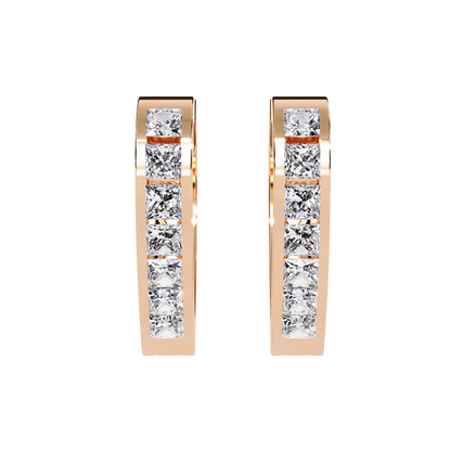 Sparkling Diamond Heart Hoop Earrings