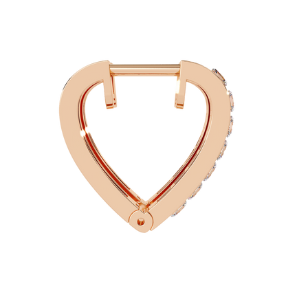 Sparkling Diamond Heart Hoop Earrings